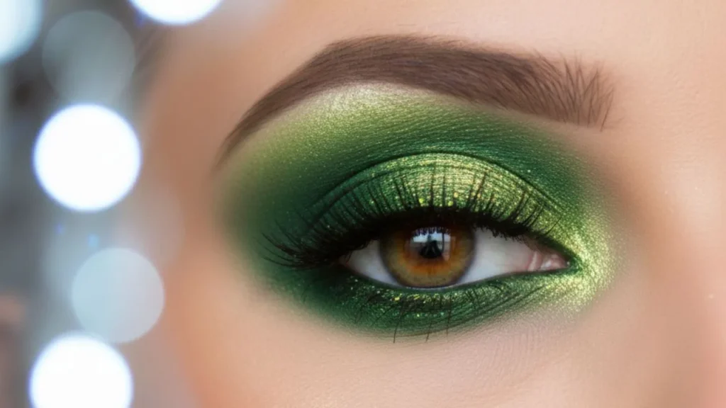 Green Smokey Eye with Metallic Finish Green Smokey Eye with Metallic Finish